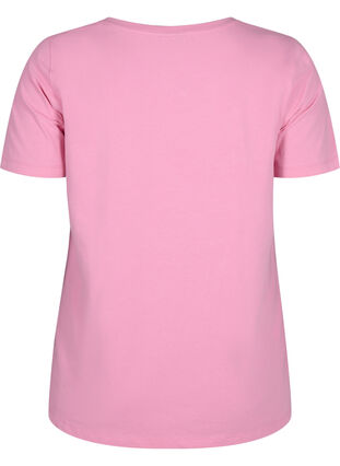 Zizzi Einfarbiges basic T-Shirt aus Baumwolle, Rosebloom, Packshot image number 1