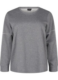 Sweatshirt mit Kontrastnähten, Medium Grey Mél, Packshot