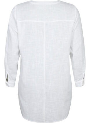 Zizzi Tunika aus Baumwolle mit 3/4-Ärmeln, Bright White, Packshot image number 1
