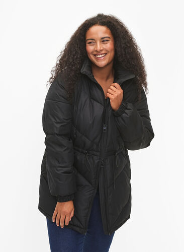 ZizziPufferwinterjacke mit Kapuze, Black, Model image number 0