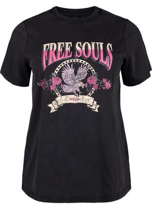 Zizziorganisches Cotton T-Shirt mit Eagle Mostly, Grey Free Souls, Packshot image number 0