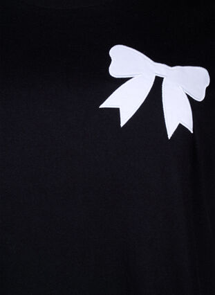 ZizziT-Shirt aus Baumwolle mit Schleife, Black W. White, Packshot image number 2