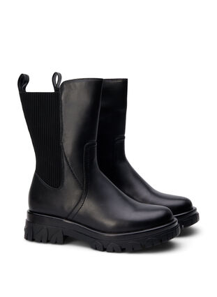 ZizziExtra-Weite - Kurzer Stiefel mit Gummizug, Black, Packshot image number 1