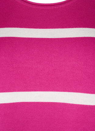 ZizziGestrickte Viskosebluse mit Streifen, Fuchsia Red Comb, Packshot image number 2