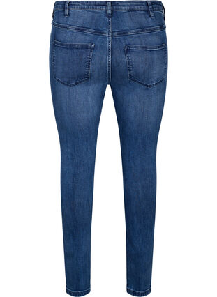 ZizziSuper-Slim Amy Jeans mit Abnutzungsdetails, Blue Denim, Packshot image number 1