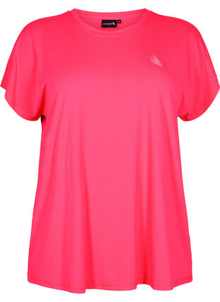 Zizzi Kurzärmeliges Trainings-T-Shirt, Neon Diva Pink, Packshot image number 0