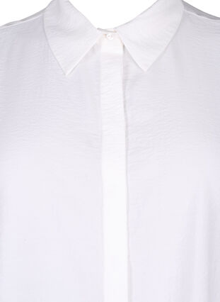 Zizzi Langes Hemd aus Viskose mit kurzen Ärmeln, Bright White, Packshot image number 2