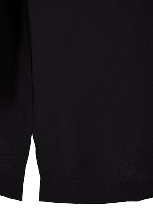 Zizzi Langes Hemd aus Viskose mit kurzen Ärmeln, Black, Packshot image number 3