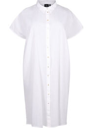 Langes Hemd aus Baumwollmischung mit Leinen, Bright White, Packshot