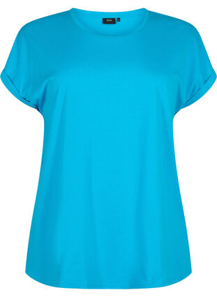 Zizzi Kurzärmeliges T-Shirt aus einer Baumwollmischung, Hawaiian Ocean, Packshot image number 0