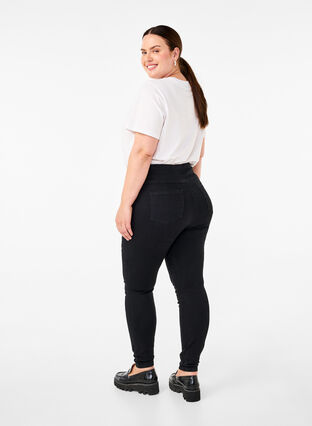 ZizziDehnbare Jeggings mit hoher Taille, Black, Model image number 1