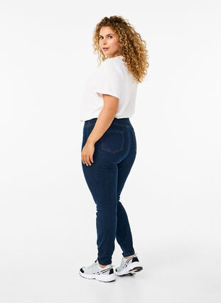 ZizziDehnbare Jeggings mit hoher Taille, Dark Blue, Model image number 1