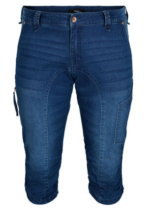 ZizziSlim Fit Caprijeans mit Taschen, Dark blue denim, Packshot image number 0