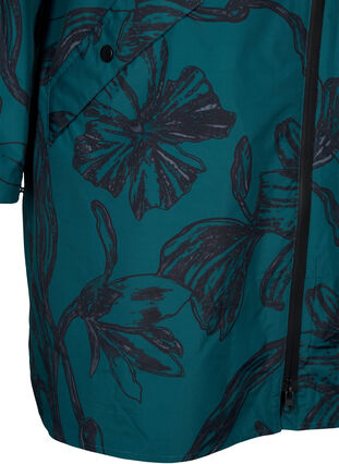 ZizziRegenjacke mit Druck, Deep Teal Black, Packshot image number 3