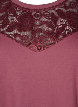 ZizziKurzes Sweatkleid mit Spitzendetail, Rose Brown, Packshot image number 2