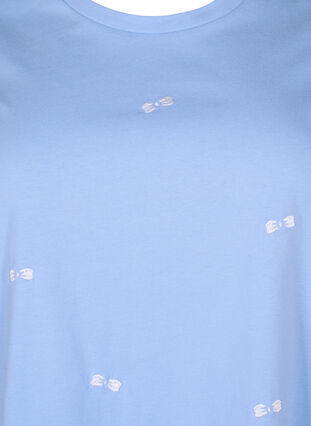 Zizzi T-Shirt aus Bio-Baumwolle mit Schleifen, Serenity W. Bow Emb., Packshot image number 2