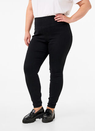 ZizziDehnbare Jeggings mit hoher Taille, Black, Model image number 2