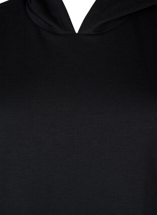 Zizzi Sweatshirtkleid mit kurzen Ärmeln aus Modal-Mix, Black, Packshot image number 2