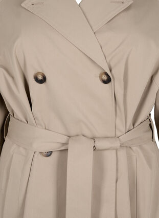 ZizziKlassischer langer Trenchcoat mit Gürtel, Chinchilla, Packshot image number 2