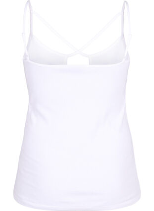 Zizzi Ripp-Top aus Bio-Baumwolle mit Kreuzdetail, Bright White, Packshot image number 1