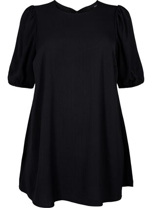 Zizzi Kurzes Kleid mit Schleifen-Detail hinten, Black, Packshot image number 0