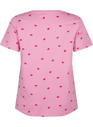 ZizziT-Shirt aus Bio-Baumwolle mit gestickten Lippen, Rose Bl. Lips Emb. , Packshot image number 1