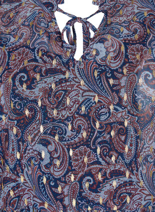 ZizziTunika mit Paisleydruck und Lurex, Blue Paisley AOP, Packshot image number 2