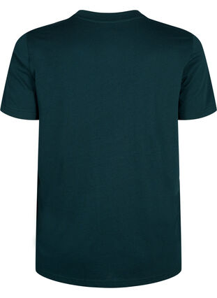 Zizzi Basic-T-Shirt aus Baumwolle mit Rundhalsausschnitt, Scarab, Packshot image number 1