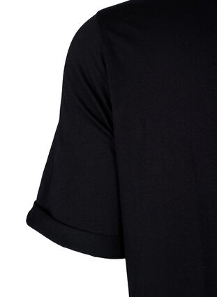 Zizzi T-Shirt-Kleid aus Baumwolle, Black, Packshot image number 3