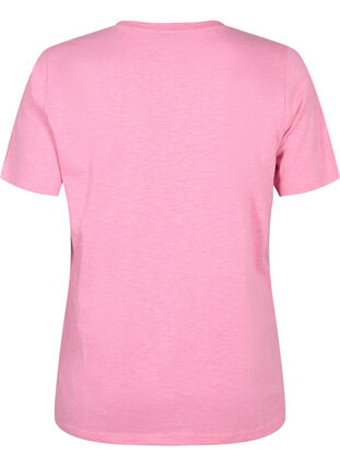 Zizzi Kurzärmeliges Basic T-Shirt mit V-Ausschnitt, Rosebloom, Packshot image number 1