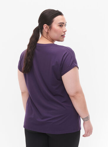 ZizziKurzarm Trainingsshirt, Purple Plumeria, Model image number 1