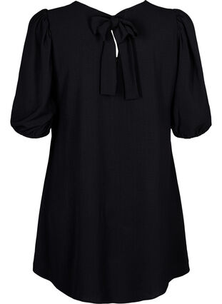 Zizzi Kurzes Kleid mit Schleifen-Detail hinten, Black, Packshot image number 1