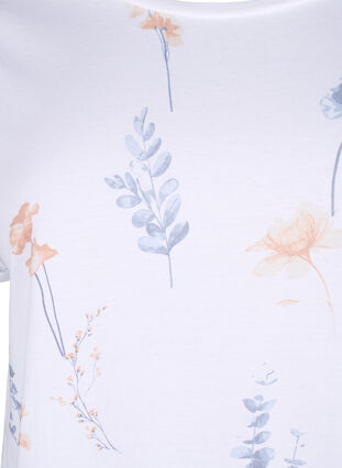 ZizziT-Shirt aus Bio-Baumwolle mit Blumendruck, White W. Blue flower, Packshot image number 2