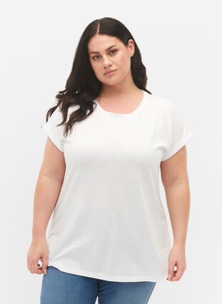 Zizzi2er-Pack kurzärmlige T-Shirts, Bright White / Black, Model image number 0