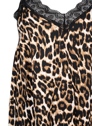 ZizziTrägerkleid aus Viskose mit Spitze, Leopard, Packshot image number 2