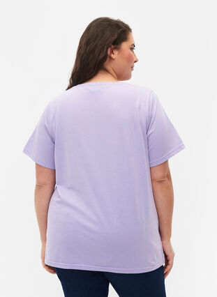 Zizzi FLASH - T-Shirt mit Motiv, Lavender, Model image number 1