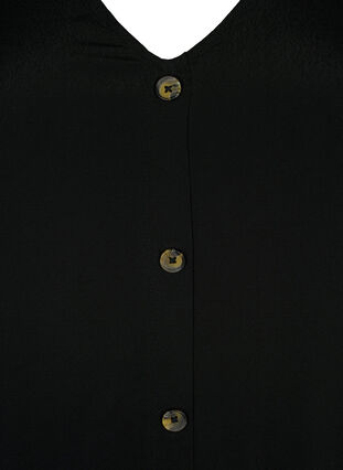 Zizzi Bluse aus Viskose mit Knöpfen, Black, Packshot image number 2
