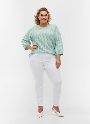 ZizziSuper Slim Amy Jeans mit hoher Taille, White, Model image number 3