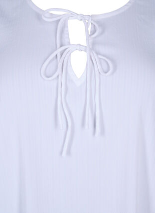 Zizzi Tunika aus Viskose mit Bindebändern, Bright White, Packshot image number 2