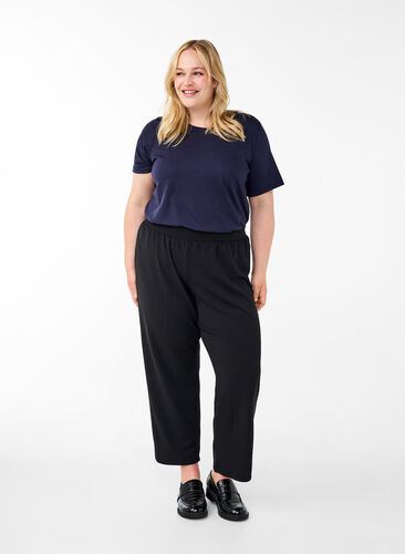 Zizzi FLASH - Hose in Straight Fit, Black, Model image number 0