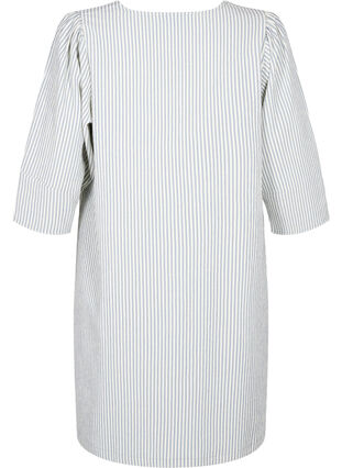 Zizzi Gestreiftes Kleid mit 3/4-Ärmeln, Blue Stripe, Packshot image number 1