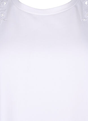 ZizziT-Shirt aus Bio-Baumwolle mit Stickereidetails, Bright White, Packshot image number 2