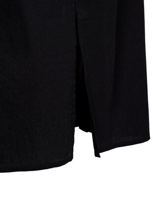 Zizzi Langes Hemd aus Baumwollmischung mit Leinen, Black, Packshot image number 3