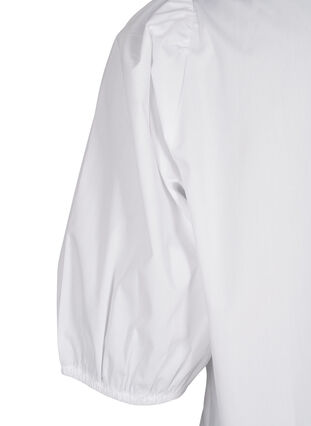 ZizziKurzärmelige Bluse mit Spitzendetail, Bright White, Packshot image number 3