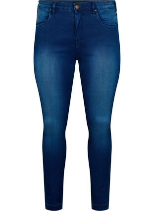 ZizziExtra schmale Amy Jeans mit hoher Taille, Blue Denim, Packshot image number 0