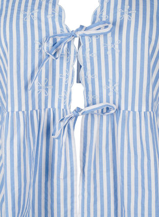 Zizzi Gestreifte Bluse mit offener Vorderseite und Stickereien, C. Blue White Stripe, Packshot image number 2