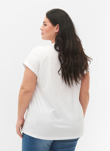 Zizzi2er-Pack kurzärmlige T-Shirts, Bright White / Black, Model image number 1