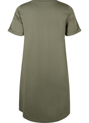 Zizzi T-Shirt-Kleid aus Baumwolle, Thyme, Packshot image number 1