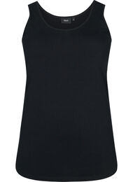 Einfarbiges basic Top aus Baumwolle, Black, Packshot