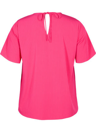 Zizzi Kurzärmelige Bluse aus Viskose mit Schleifen, Bright Rose, Packshot image number 1